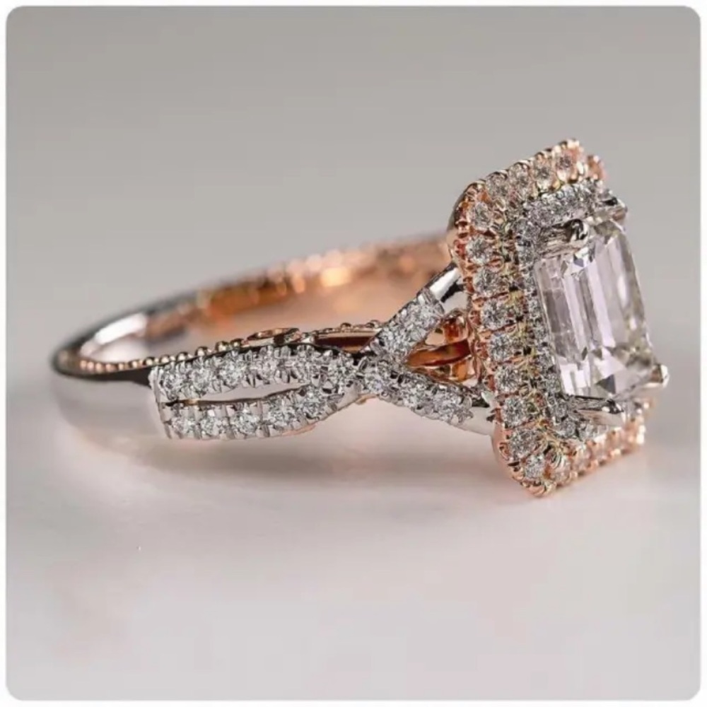 Gorgeous Two-Tone S925 Ring – Silver & Rose Gold Accents - Picture 3 of 4